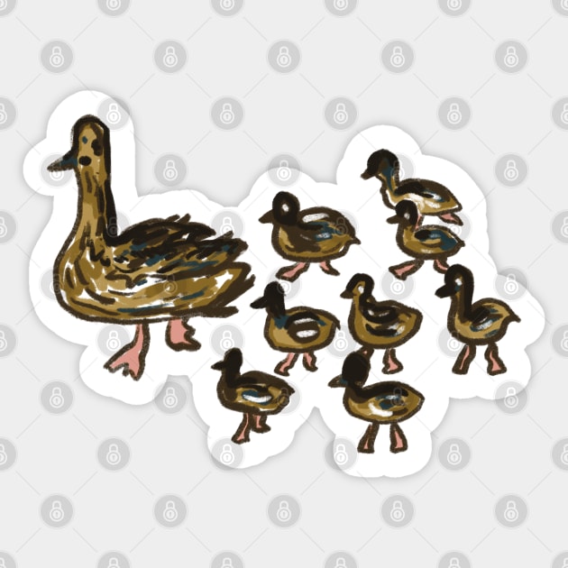 Mother duck Sticker by Shadoodles